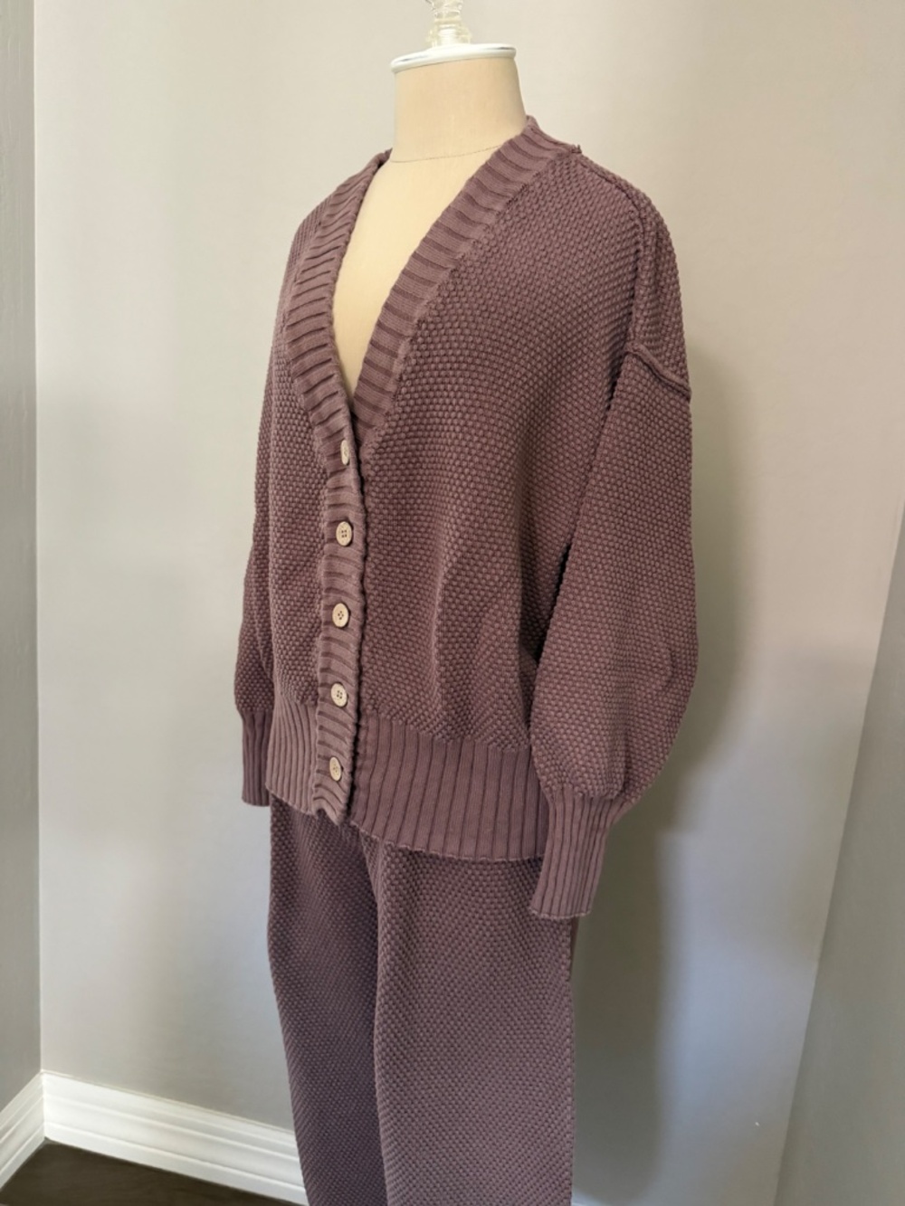 Free People Hailee Cardigan and Pant Cotton Set FP Beach Gulf Cocoa Size Small - Picture 10 of 10